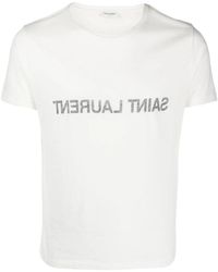Saint Laurent - Reverse Logo T-Shirt - Lyst