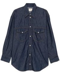 KHAITE - Christensen Contrast-Stitch Denim Shirt - Lyst