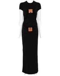Jean Paul Gaultier - Logo-Patch Gathered Maxi Dress - Lyst