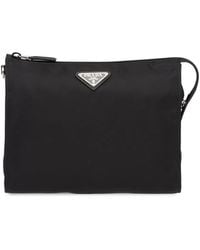 Prada - Nylon Pouch-Bag With Logo - Lyst