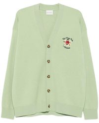 Drole de Monsieur - Embroidered-Logo V-Neck Cardigan - Lyst