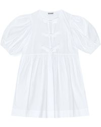 Ganni - Organic Cotton Mini Dress - Lyst