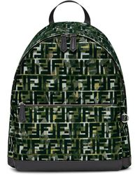 Fendi Ff Motif Backpack - Green