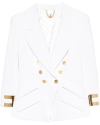 Elisabetta Franchi - Double-Breasted Three-Quarter Sleeve Jacket - Lyst