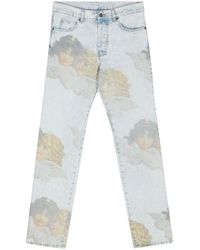 Fiorucci - Angel-Print Mid-Rise Straight Jeans - Lyst