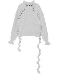 Blumarine - Ruffled Ribbed-Knit Sweater - Lyst