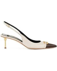 Elisabetta Franchi - Pointed Toe Slingback Shoes With Logo Detail - Lyst