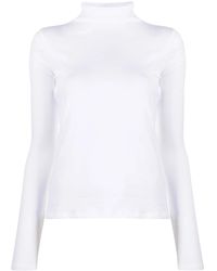Vince - Roll-Neck Cotton Blouse - Lyst