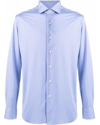 Xacus Check-print Cotton Shirt - Blue