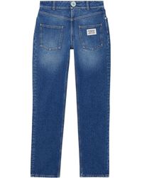 Burberry Straight-fit Logo Detail Jeans - Blue