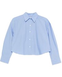 Calvin Klein - Light Cropped Shirt With Button Fastening - Lyst