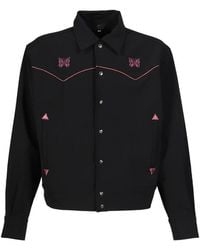 Needles - Embroidered-Detail Shirt Jacket - Lyst