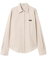 Miu Miu - Neutrals Tops - Lyst