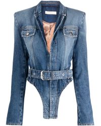 Ssheena - Julia Bodysuit-Style Denim Jacket - Lyst