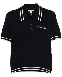 Sporty & Rich - Cable-Knit Short-Sleeve Polo Top - Lyst