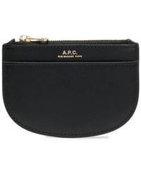 A.P.C. - Leather Zip Wallet Calf & Purses - Lyst