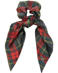 Vivienne Westwood - Tartan-Plaid Silk Scrunchie - Lyst