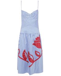 FARM Rio - Stripe-Print Appliqué Dress - Lyst