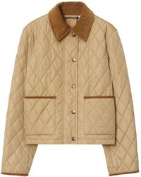 Burberry - Quilted Crop Jacket - Lyst