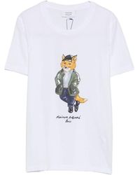 Maison Kitsuné - Weekend Fox Printed T-Shirt - Lyst