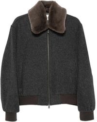 Tonywack - Faux Fur-Collar Bomber Jacket - Lyst