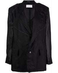 Maison Margiela Sheer-panel Single-breasted Jacket - Black