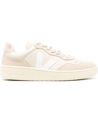 Veja - V-90 Panelled Low-Top Suede Sneakers - Lyst