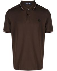 Fred Perry - Twin Tipped Logo-Embroidered Piqué Polo Shirt - Lyst