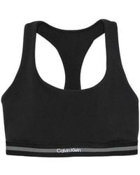 Calvin Klein - Logo-Tape Racerback Sports Bra - Lyst