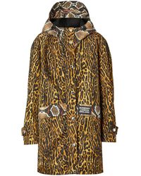 Burberry Animal Print Hooded Coat - Yellow