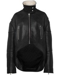 JW Anderson - High-Neck Curved Leather Jacket - Lyst