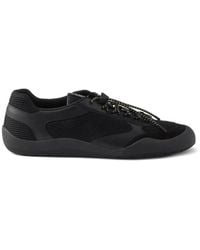Prada - Speedrock Leather And Mesh Fabric Sneakers - Lyst