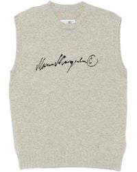 MM6 by Maison Margiela - Logo-Print Knitted Sweater - Lyst