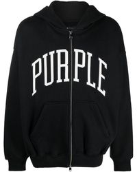 Purple Brand - Logo-Print Cotton Hoodie - Lyst