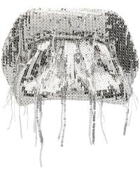 THEMOIRÈ - Small Bios Sequin-Embellished Fringed Clutch Bag - Lyst