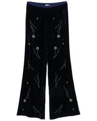 forte_forte - Fleurs D'Orient Floral-Embroidered Trousers - Lyst