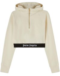 Palm Angels - Logo-Tape Cropped Hoodie - Lyst