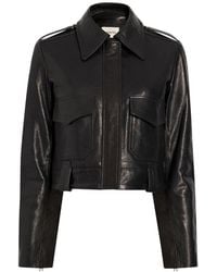 KHAITE - Cordelia Cropped Leather Jacket - Lyst