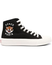 KENZO - Tiger-Print High-Top Sneakers - Lyst