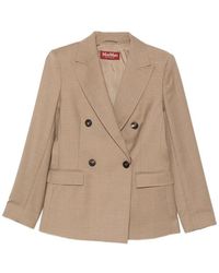 Max Mara - Double-Breasted Peak-Lapels Jacket - Lyst