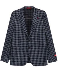Isaia - Gingham-Check Notched-Lapel Blazer - Lyst