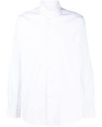 Xacus Curved-hem Buttoned-up Shirt - White
