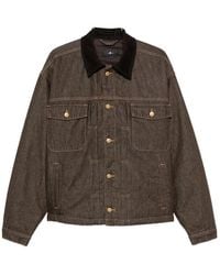 7 For All Mankind - Corduroy-Collar Denim Jacket - Lyst