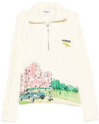 House of Errors - Cable-Knit Graphic-Print Sweater - Lyst