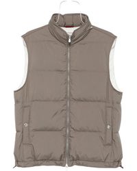 Brunello Cucinelli - Lightweight Techno-Fabric Down Vest With Packable Hood - Lyst