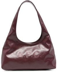 A.P.C. - A. P.C. Logo-Print Patent-Finish Tote Bag - Lyst