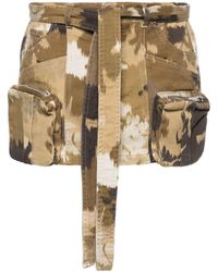 Blumarine - Camouflage Print Cargo Mini Skirt - Lyst