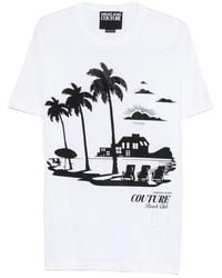 Versace Jeans Couture - Palm-Graphic T-Shirt - Lyst