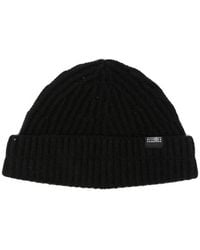 MM6 by Maison Margiela - Ribbed-Knit Logo-Patch Beanie Hat - Lyst