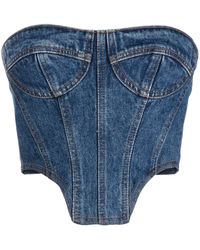 David Koma - Denim Bustier Crop Top - Lyst